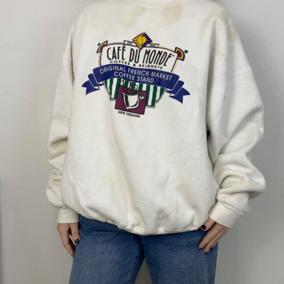 XL Vintage Café du Monde New Orleans Lee Crewneck - Picture 1 of 7